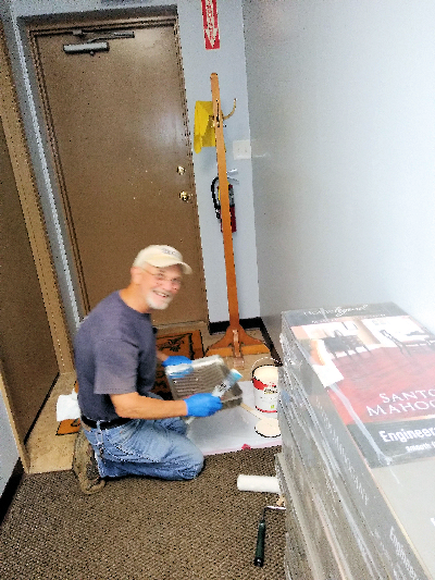 Denny Shell (Council 9746) mixing the paint